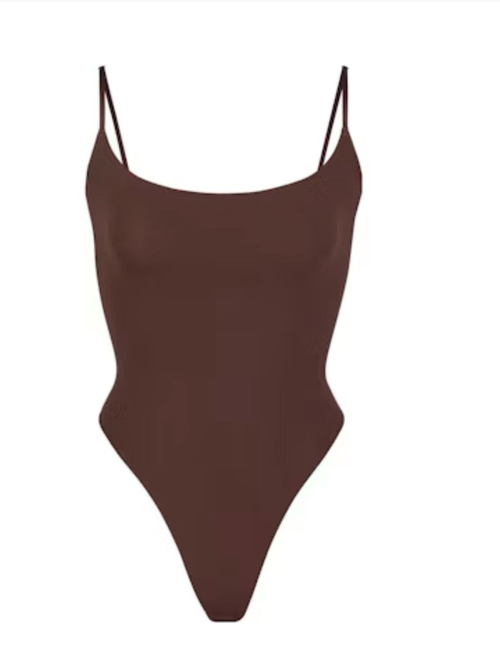 SKIMS Chocolate Brown Scoop-Neck Bodysuit